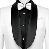 Arlen Glamorous White Jacquard Shawl Collar Two-Piece Groom's Suit